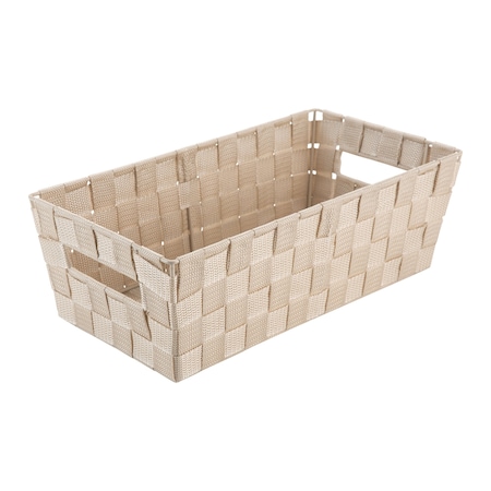 Simplify Storage Shelf Tote, 14-1/2 in L, 7-5/8 in W, 14-1/2 in H, Ivory, Plastic 25099-IVORY